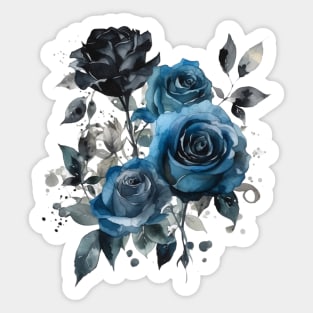 Blue Wedding Roses Sticker